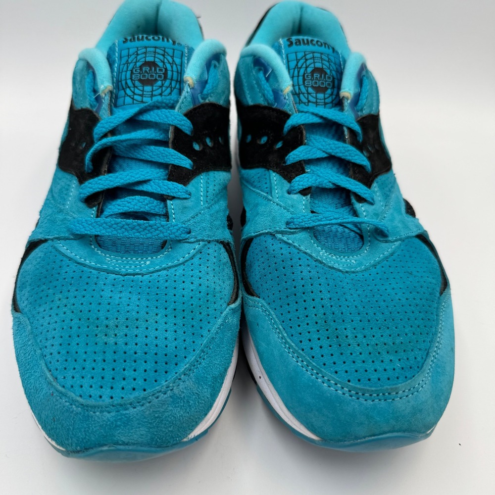 Saucony GRID 8000 Mens Teal Blue Black Suede Retro Running Shoes S70197-2 13